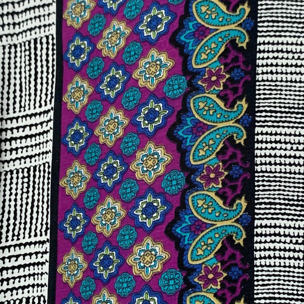 Vintage Nine to Five Herringbone Paisley Button Up Blouse Top Office Grandma - Picture 7 of 14